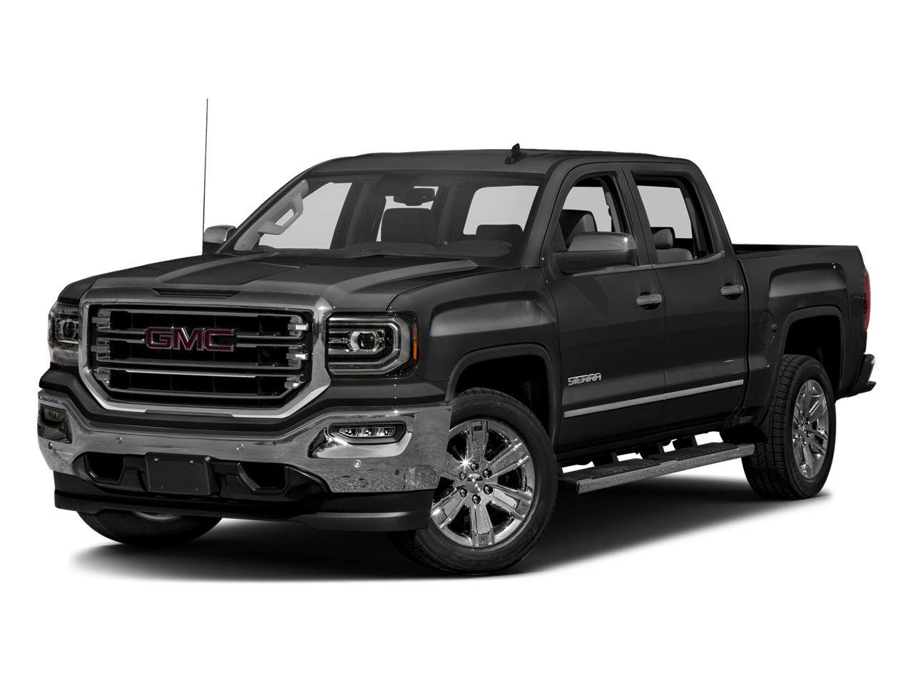 2018 GMC Sierra 1500 SLT in Onyx Black — front three-quarter view