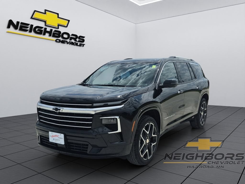 2026 Chevrolet Traverse High Country in Mosaic Black Metallic — front three-quarter view